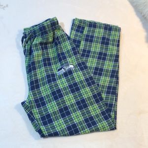 NFL Seattle Seahawks Mens Plaid Pajamas Lounge Pants